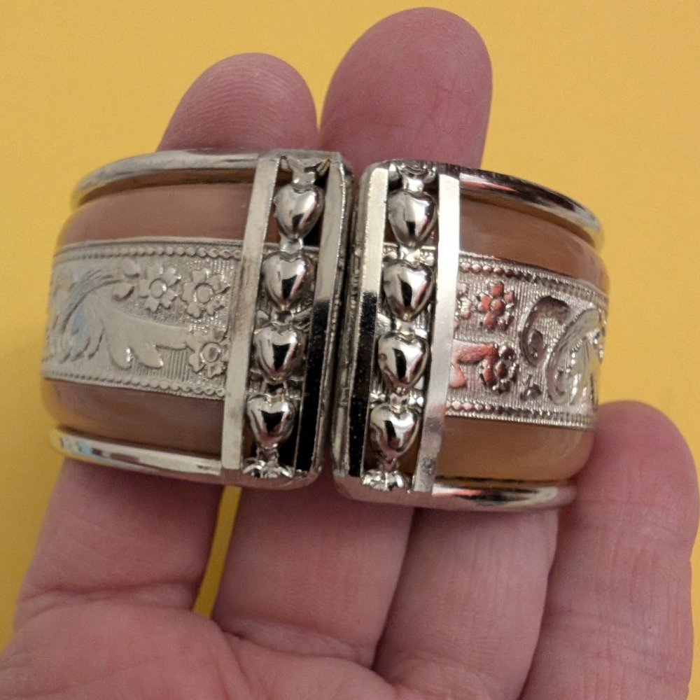 Metal & Lucite Hinge Bracelet